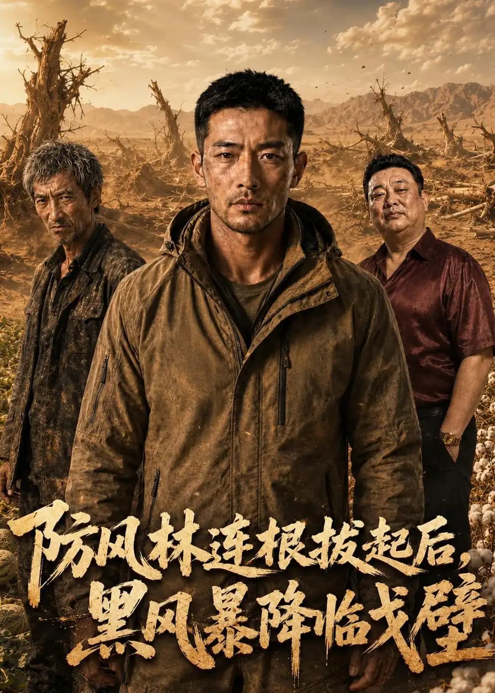 防风林连根拔起后,黑风暴降临戈壁